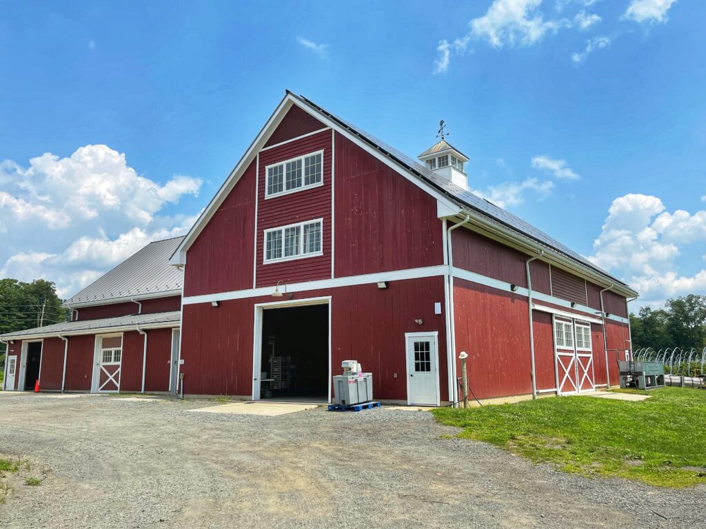 Big red barn built in the mdiwest